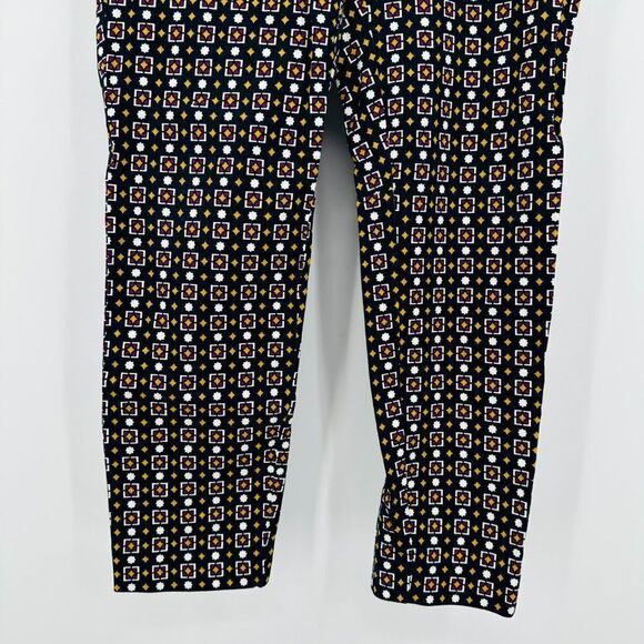 J. Crew Size 6 Navy Blue Geometric Printed Side Zip Winnie Capri Pants - Picture 3 of 8